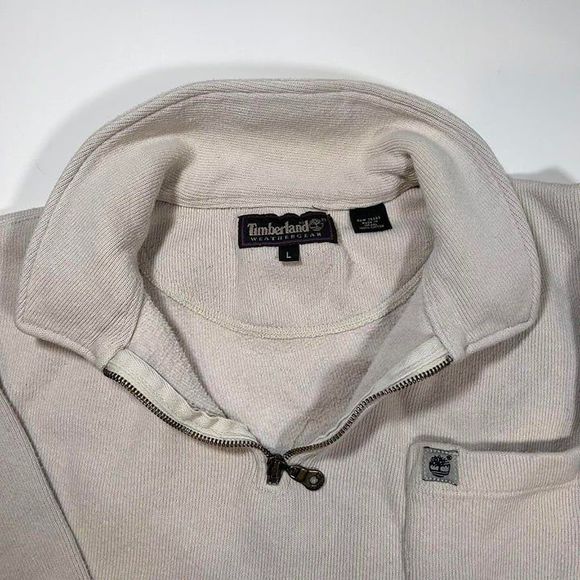 Vintage Timberland Weather Gear Quarter Zip Pull Over Sweatshirt‎ Mens Large - Picture 4 of 6